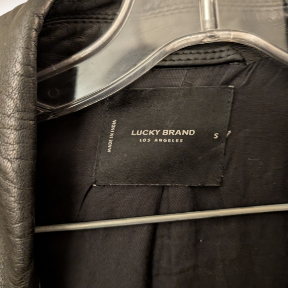 Lucky Brand Black Leather Jacket - Picture 5 of 10